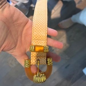 Carlisle Orange/Peach Leather Belt with Fabulous orange and gold buckle